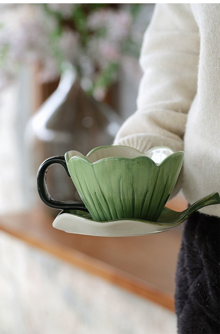 Fresh Lotus Coffee Cup and Saucer Set