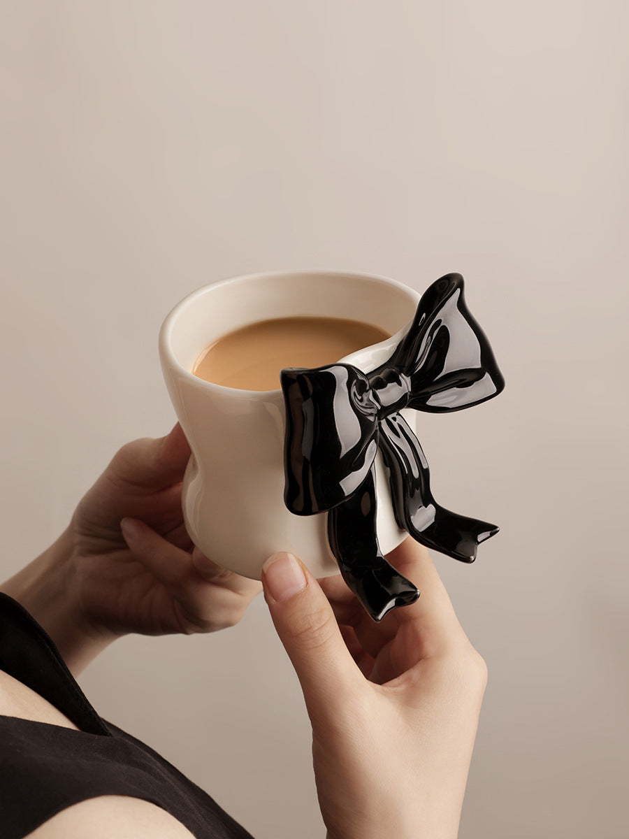 Creative bow ceramic mugs,3D bow mugs, coffee cups