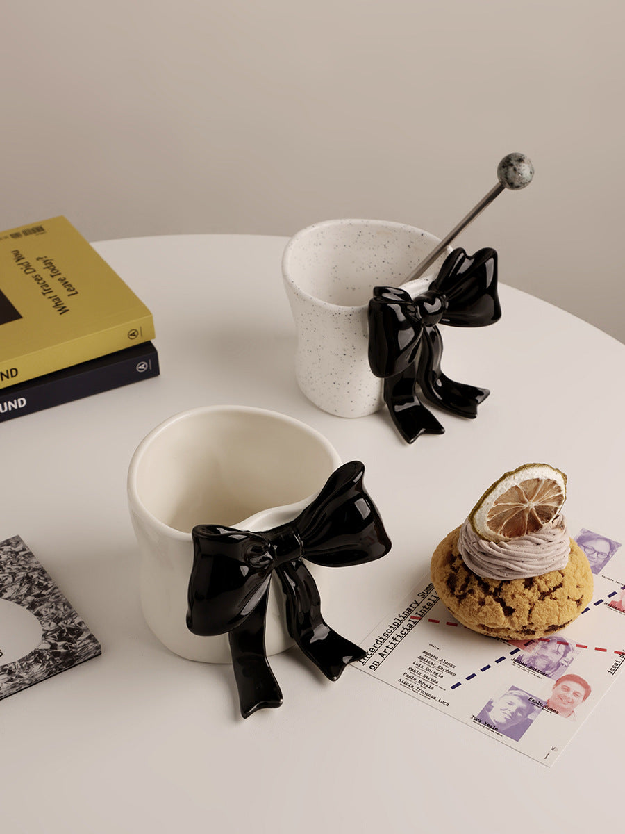 Creative bow ceramic mugs,3D bow mugs, coffee cups