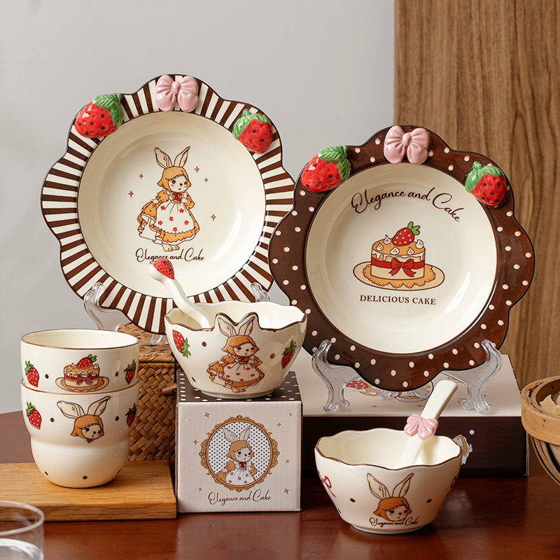 Strawberry Rabbit ceramic tableware