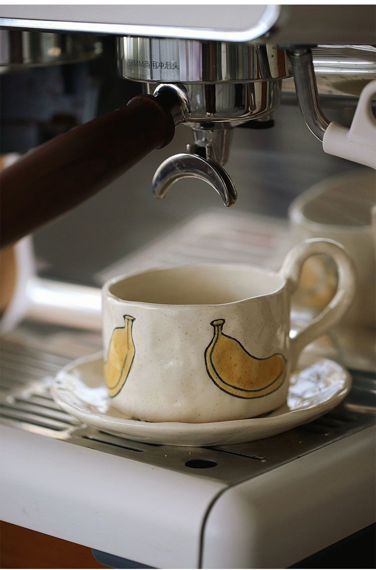 Handmade banana mug plate