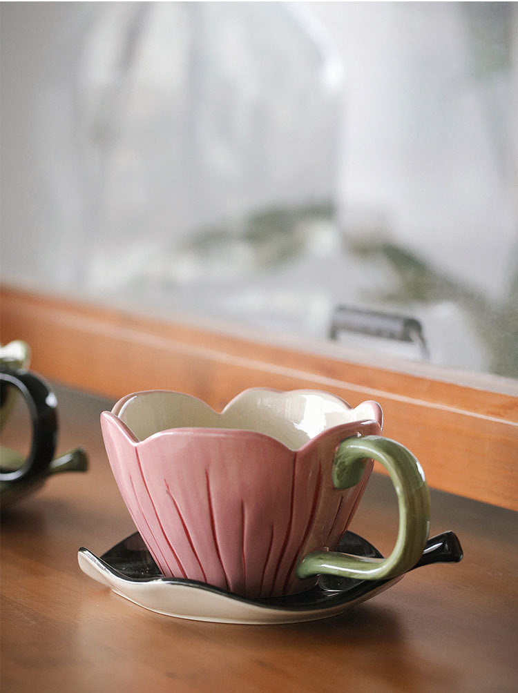 Fresh Lotus Coffee Cup and Saucer Set