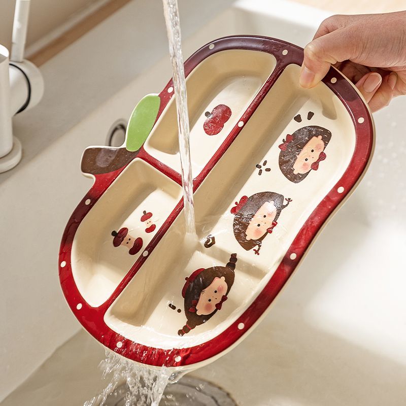 Apple boy and girl divider plate