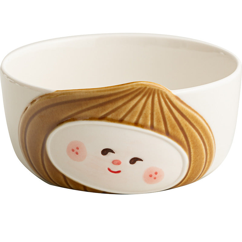 Smiling chestnut ceramic tableware