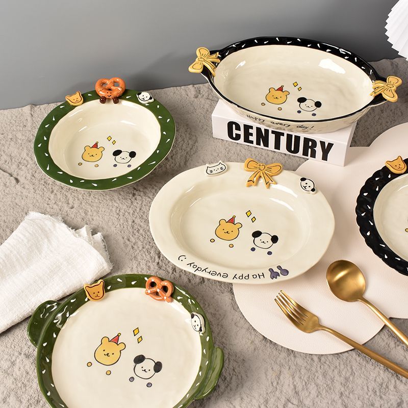 Korean Button Bread Ceramic Tableware