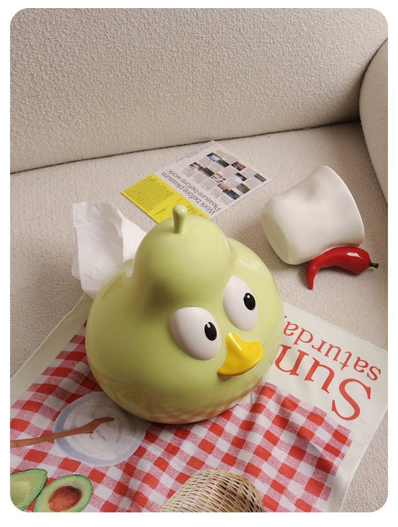 Cute Take Time Duck Pear Ceramic Tissue box