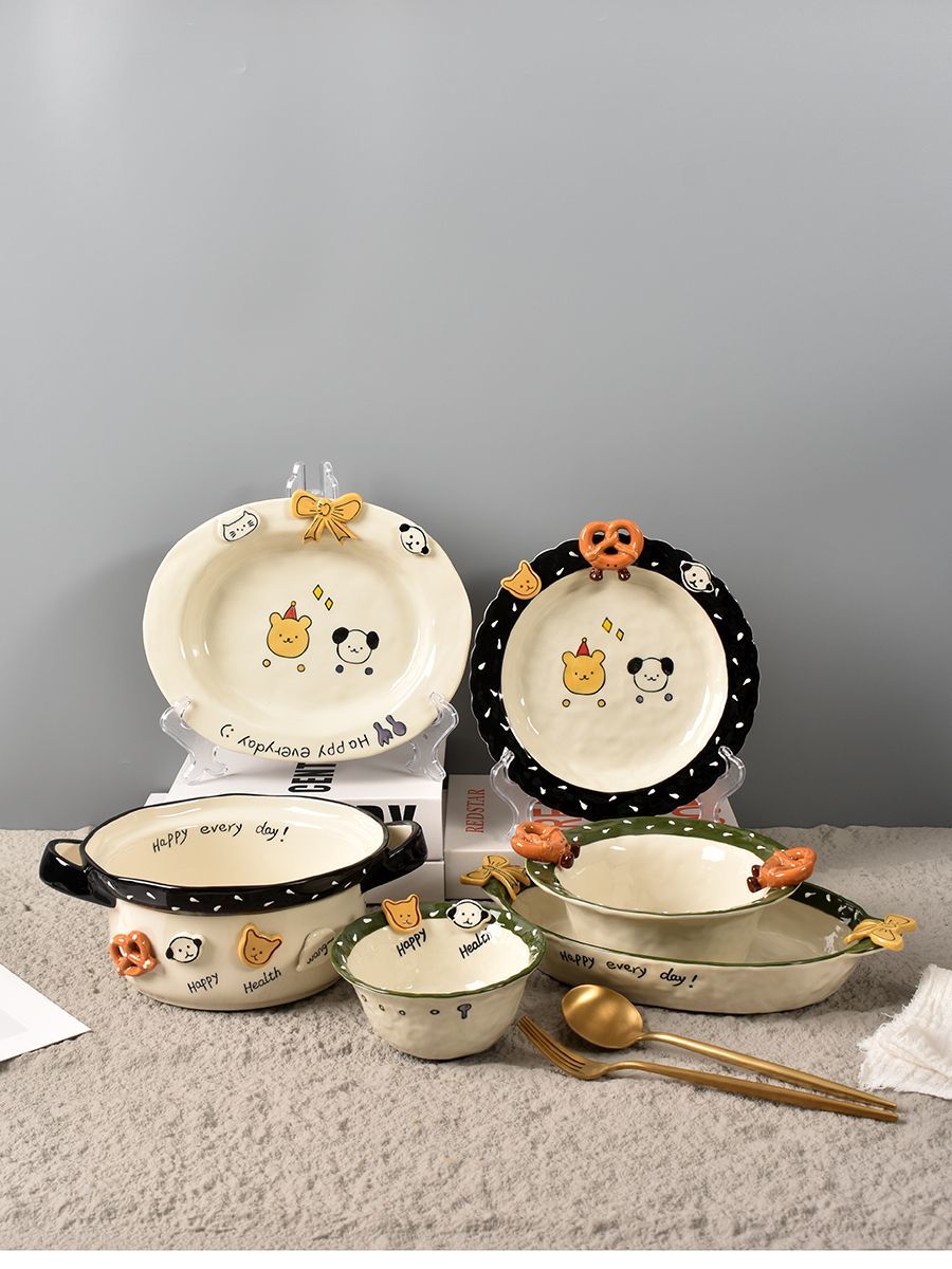 Korean Button Bread Ceramic Tableware