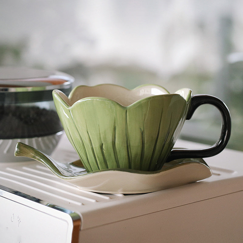 Fresh Lotus Coffee Cup and Saucer Set
