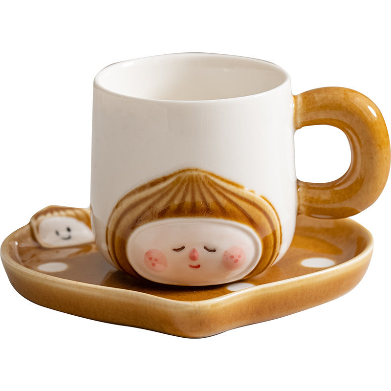 Smiling chestnut ceramic tableware