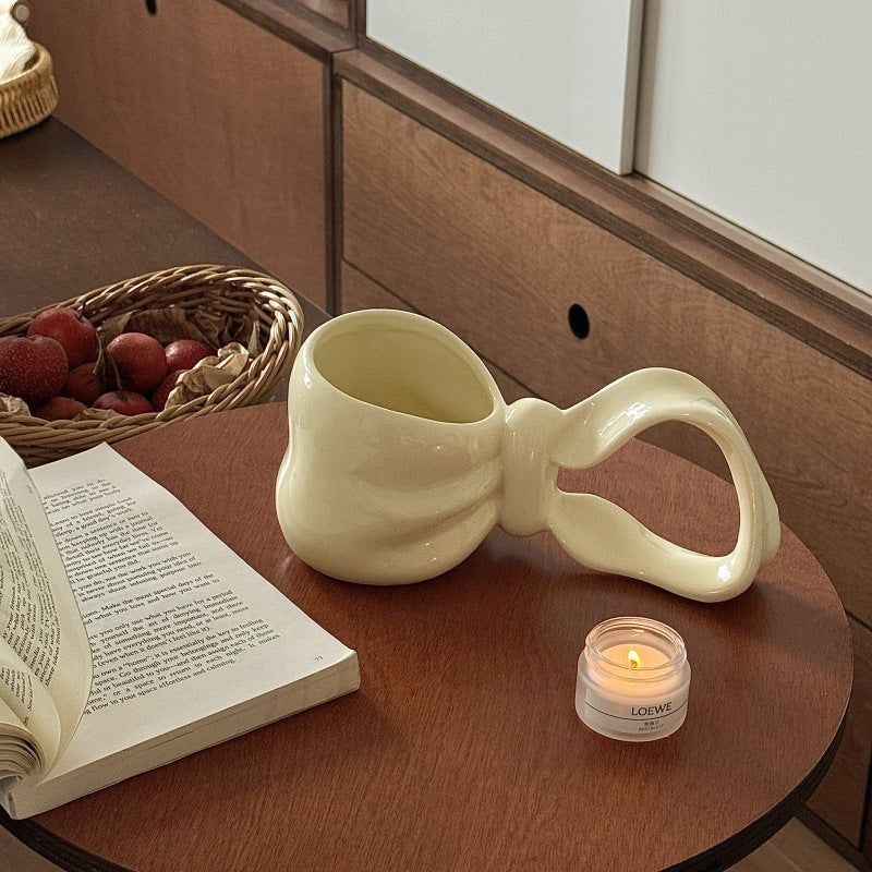 3D Bow Handle Mug Coffee Cup