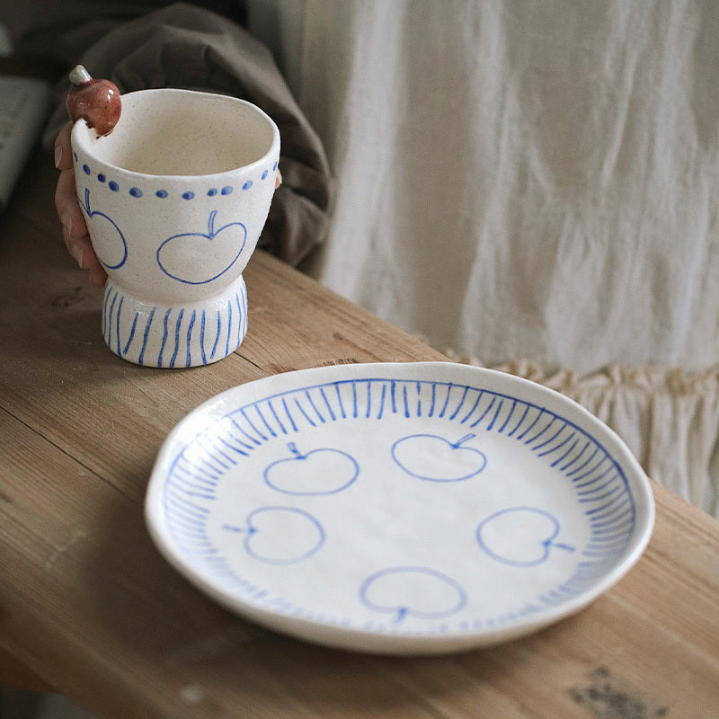 Japanese handmade apple ceramic tableware