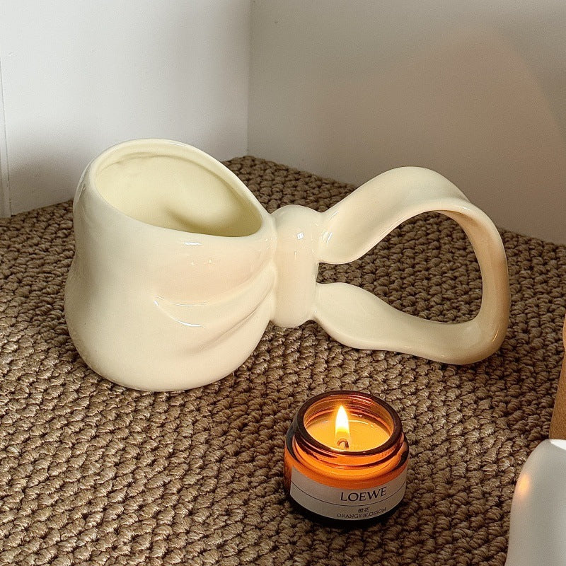 3D Bow Handle Mug Coffee Cup