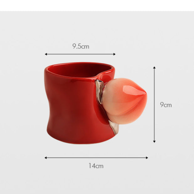 Luxury Peach Handle Mug Gift Box Mug Coffee Cup