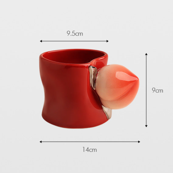 Luxury Peach Handle Mug Gift Box Mug Coffee Cup