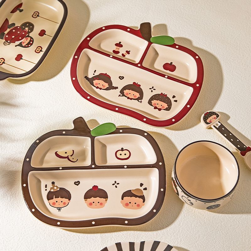 Apple boy and girl divider plate