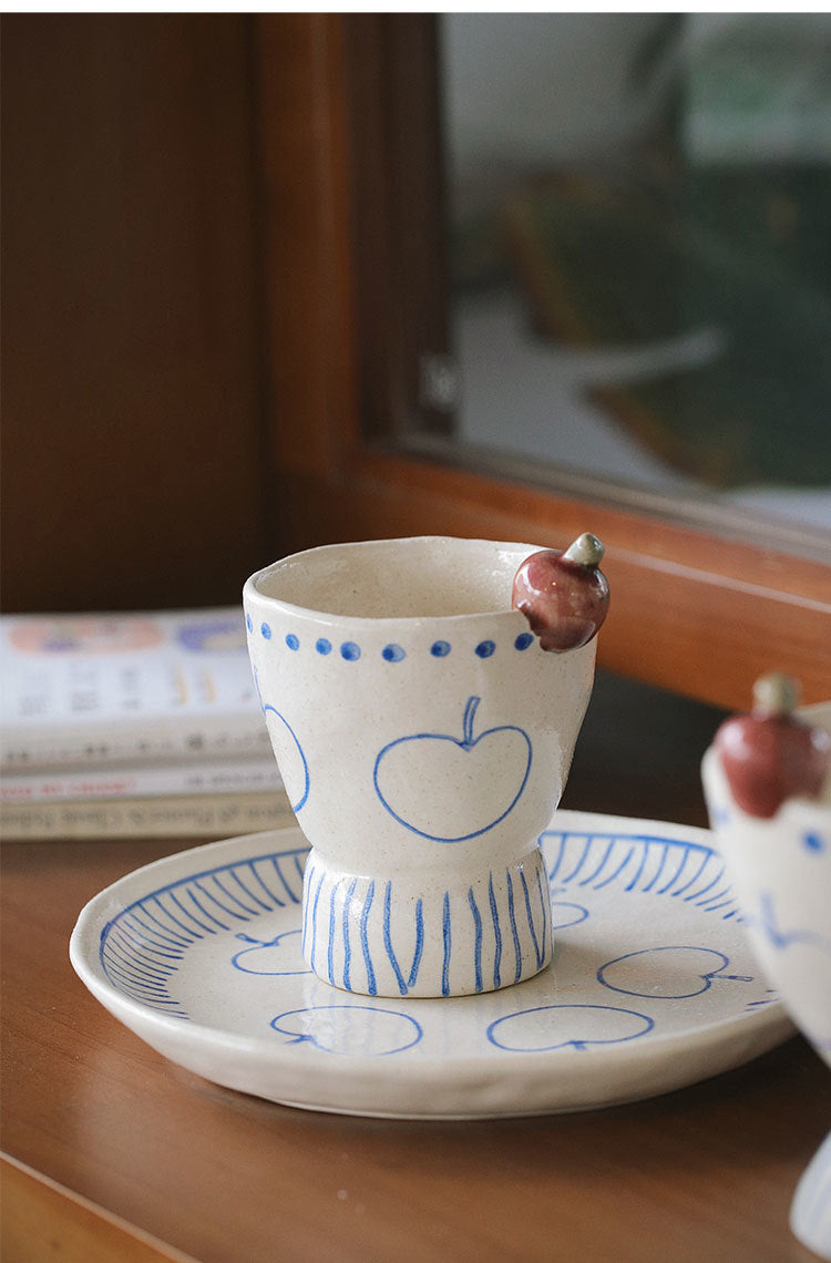 Japanese handmade apple ceramic tableware