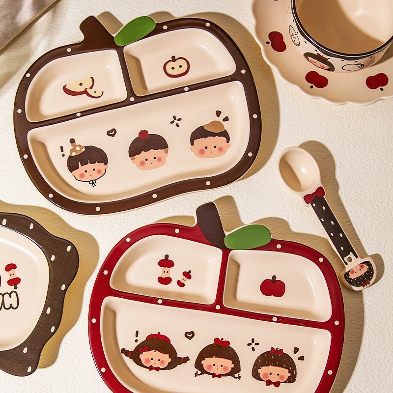 Apple boy and girl divider plate