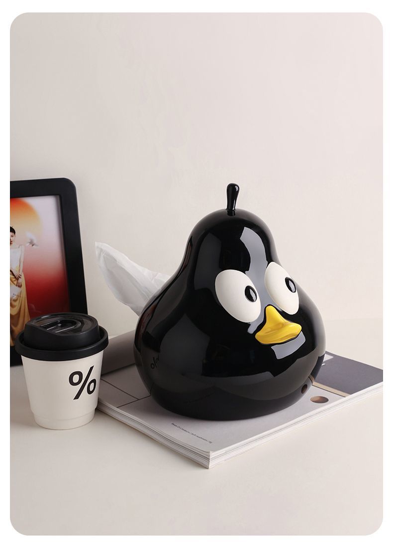 Cute Take Time Duck Pear Ceramic Tissue box