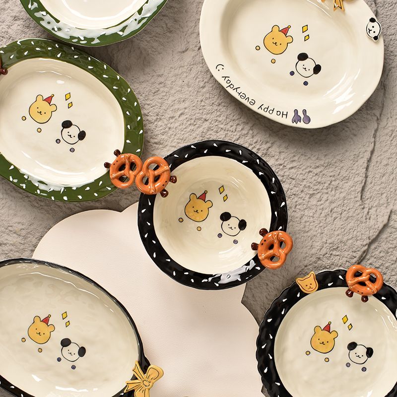 Korean Button Bread Ceramic Tableware