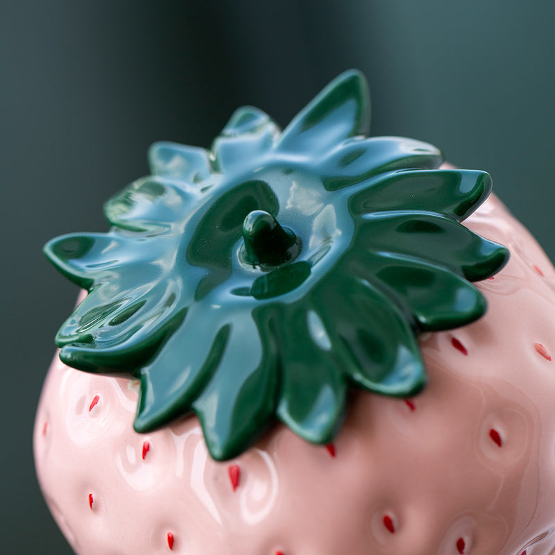 Strawberry ceramic jar