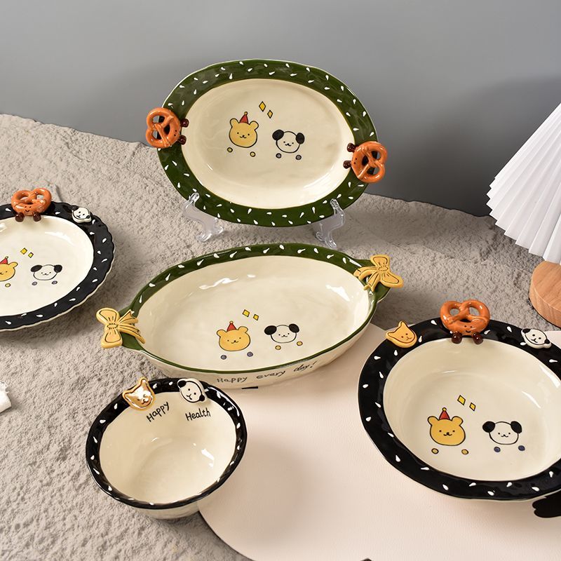 Korean Button Bread Ceramic Tableware