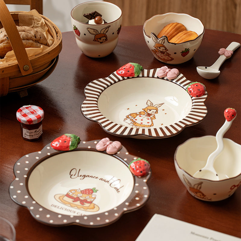 Strawberry Rabbit ceramic tableware