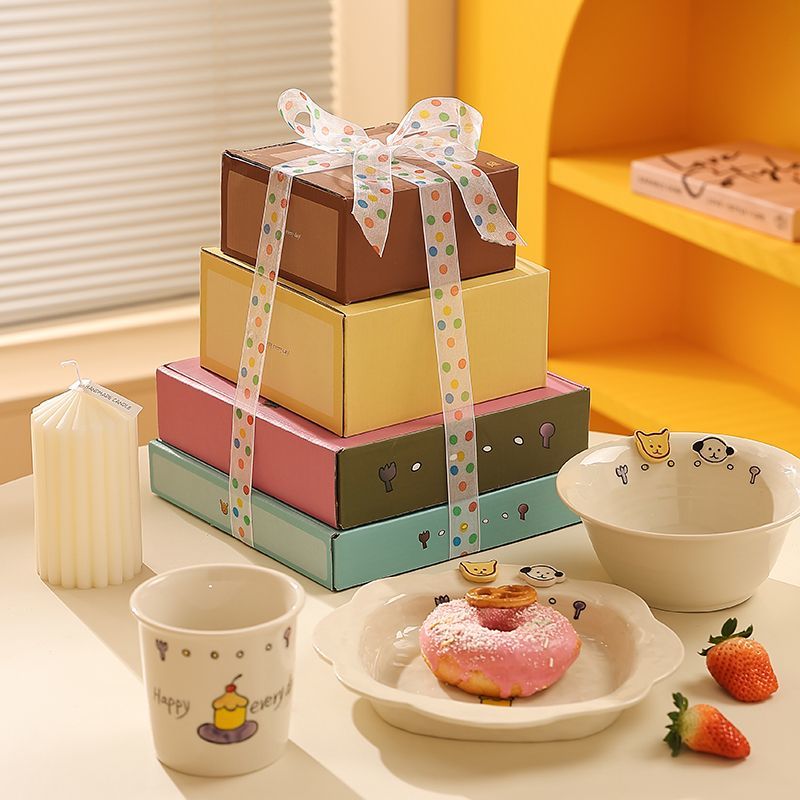 Happy birthday Button Dog Ceramic bowl
