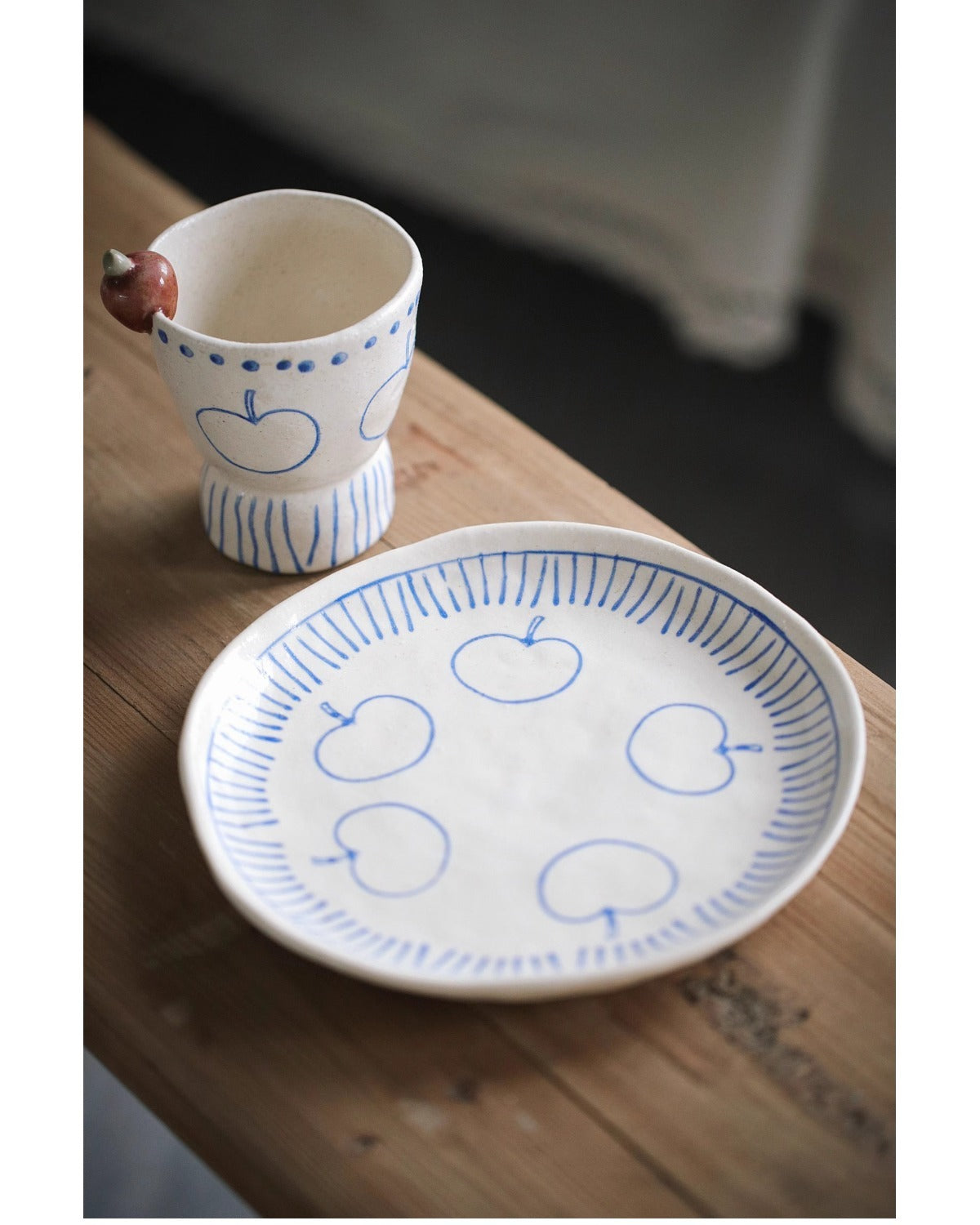 Japanese handmade apple ceramic tableware