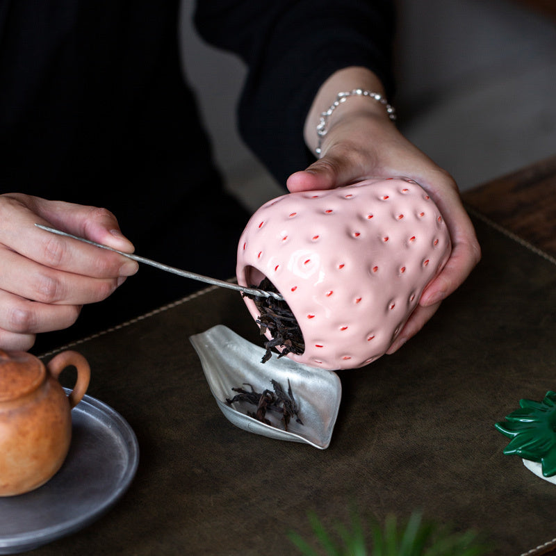 Strawberry ceramic jar