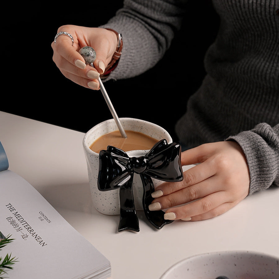 Creative bow ceramic mugs,3D bow mugs, coffee cups