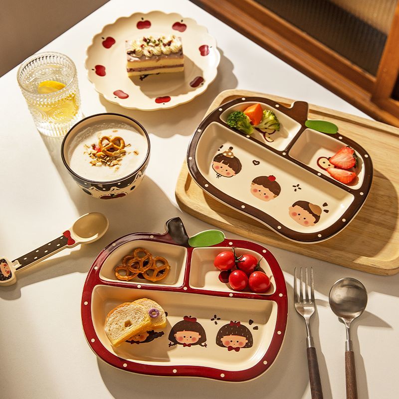 Apple boy and girl divider plate