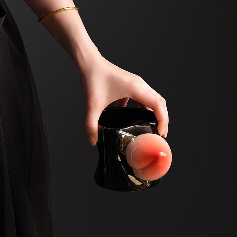 Luxury Peach Handle Mug Gift Box Mug Coffee Cup
