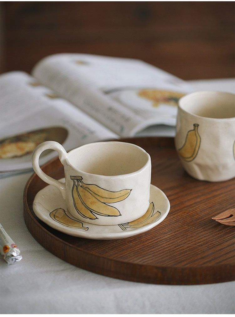 Handmade banana mug plate