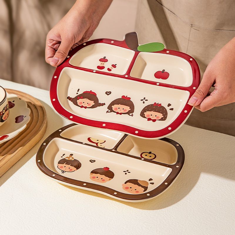 Apple boy and girl divider plate