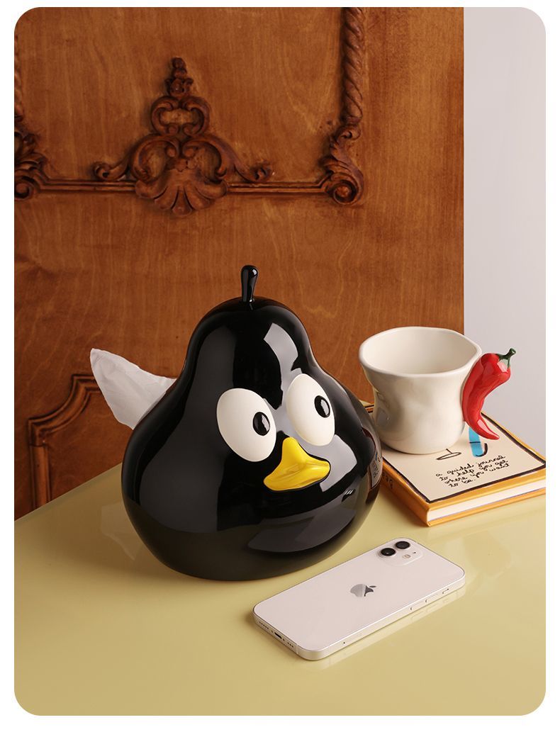 Cute Take Time Duck Pear Ceramic Tissue box