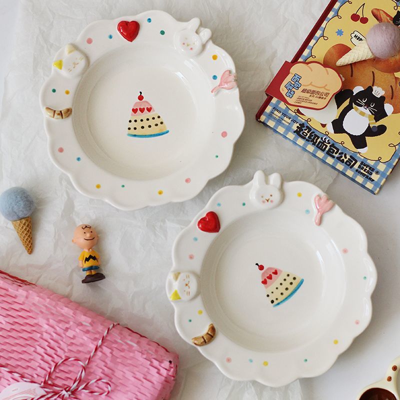 Cute Rabbit Cartoon Salad Plate