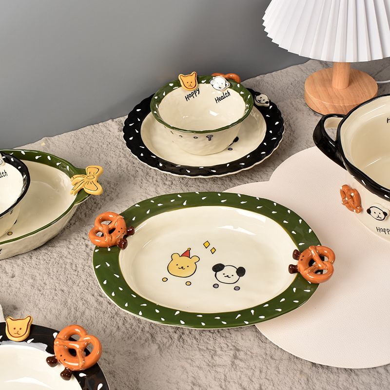 Korean Button Bread Ceramic Tableware