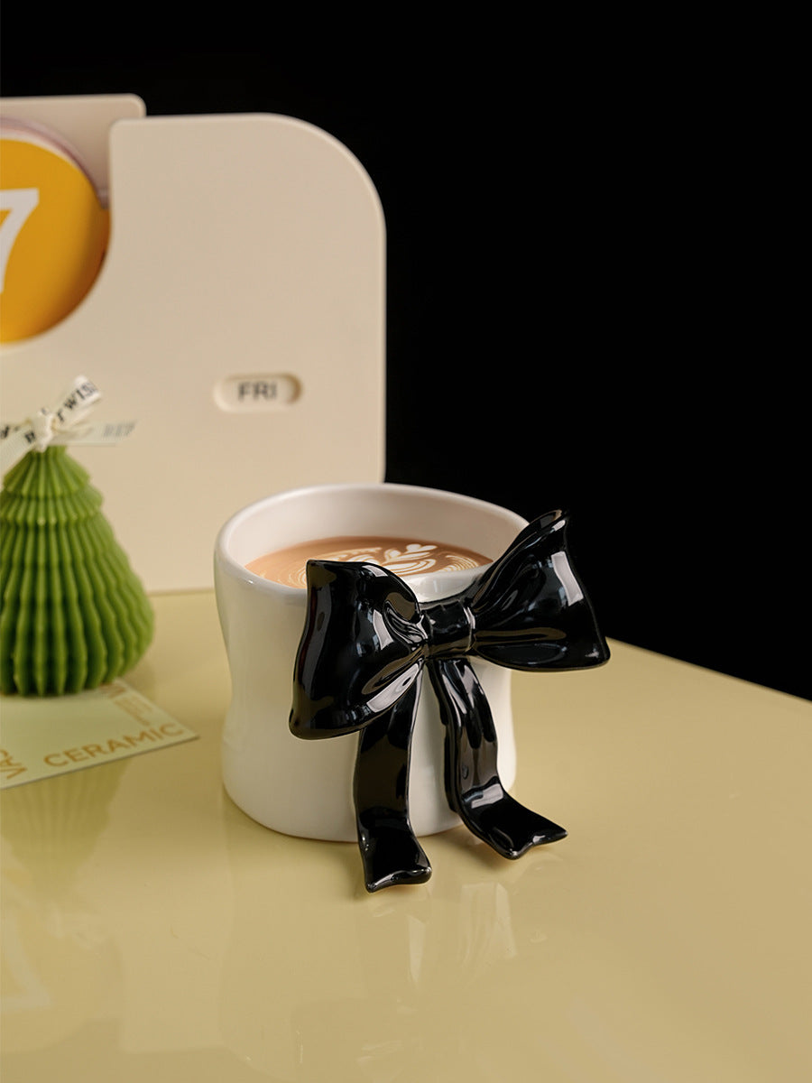 Creative bow ceramic mugs,3D bow mugs, coffee cups