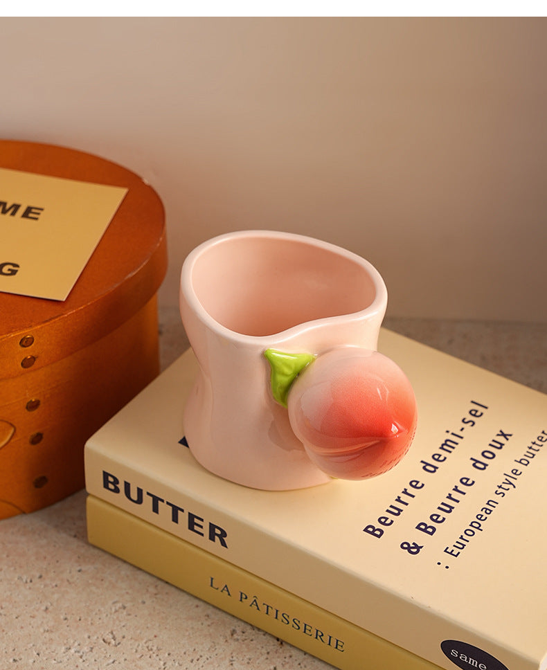 Luxury Peach Handle Mug Gift Box Mug Coffee Cup