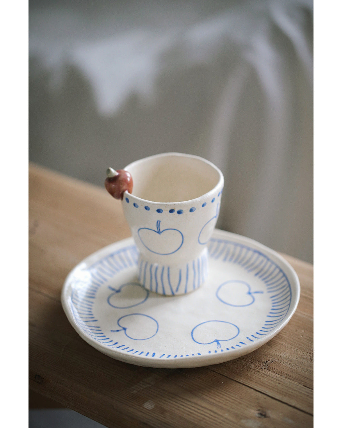 Japanese handmade apple ceramic tableware