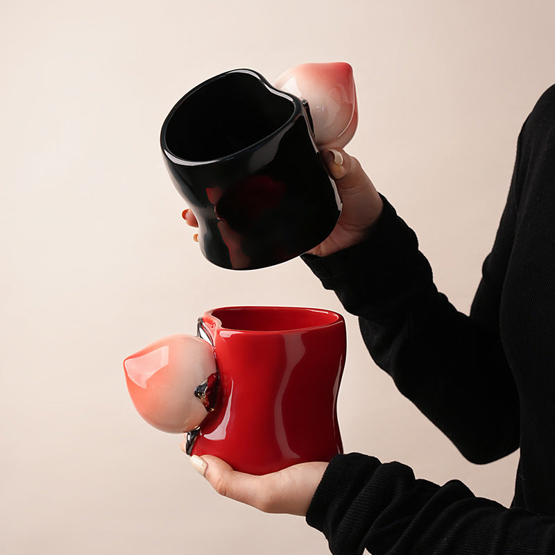 Luxury Peach Handle Mug Gift Box Mug Coffee Cup