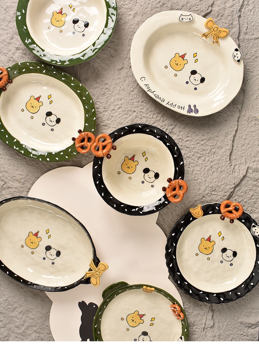 Korean Button Bread Ceramic Tableware