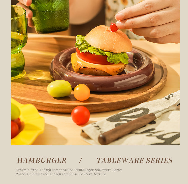 Hamburger ceramic tableware set