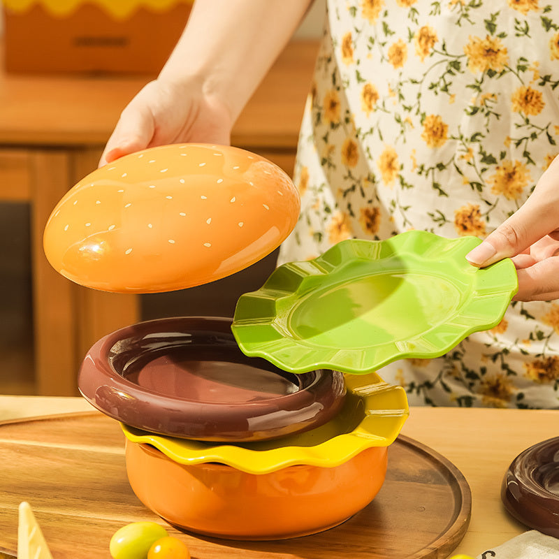 Hamburger ceramic tableware set