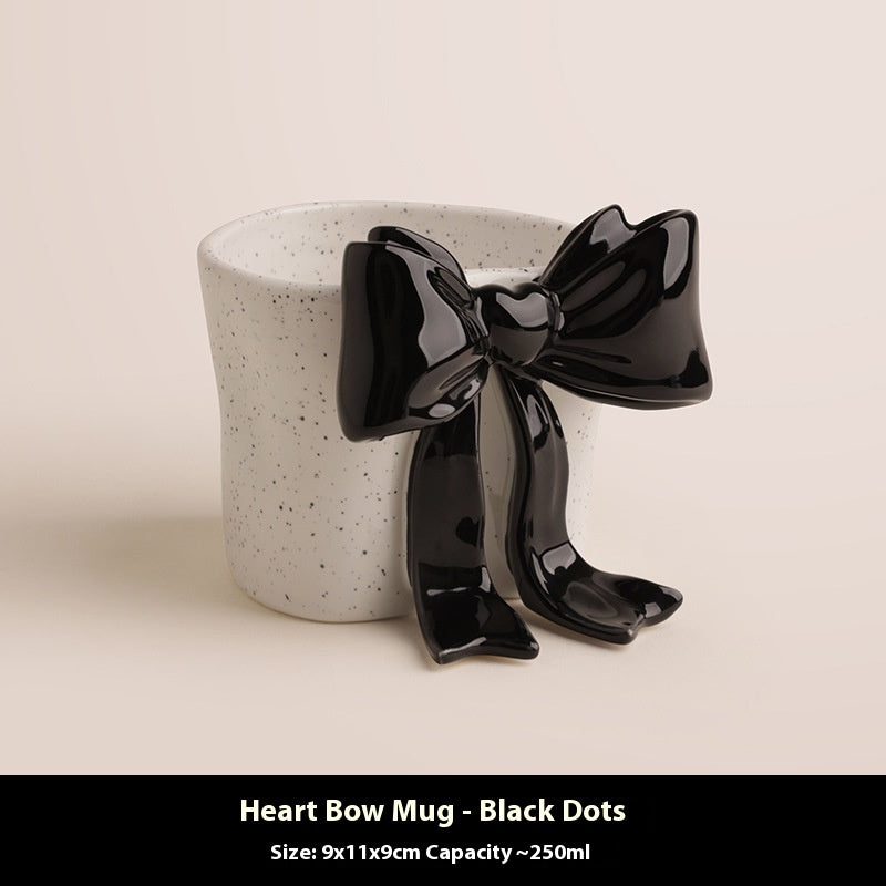 Creative bow ceramic mugs,3D bow mugs, coffee cups