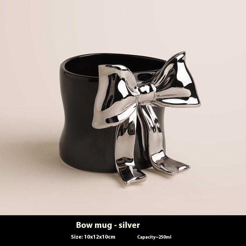 Creative bow ceramic mugs,3D bow mugs, coffee cups