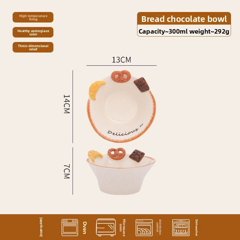 Creative Handmade Bread Ceramic Tableware
