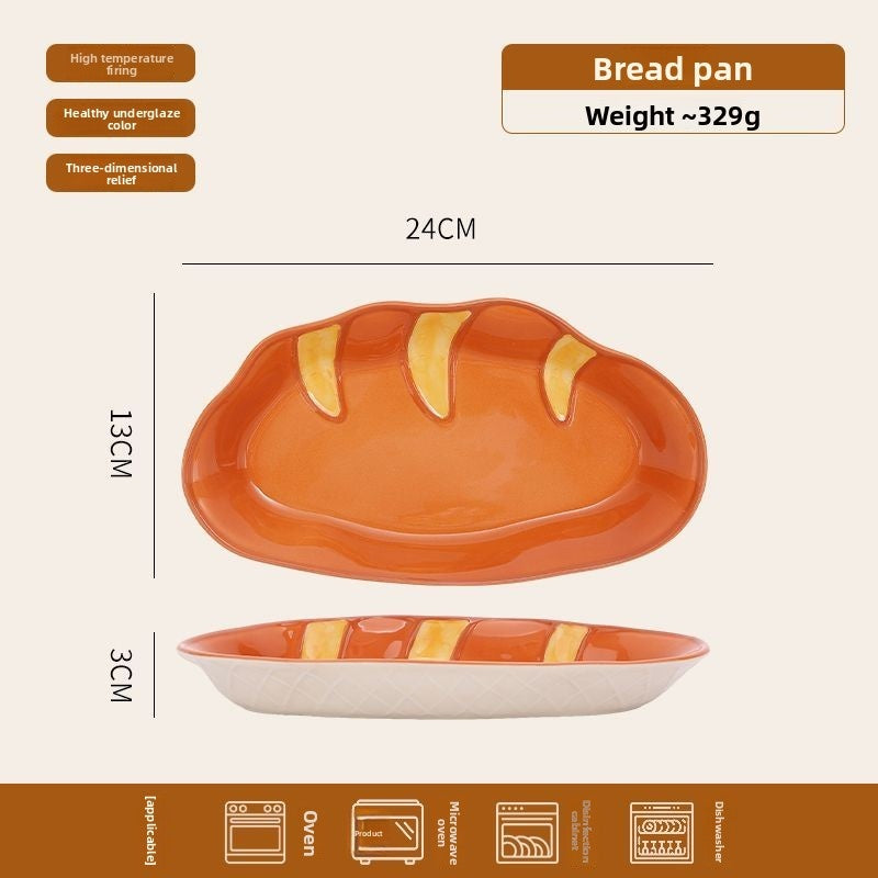 Creative Handmade Bread Ceramic Tableware