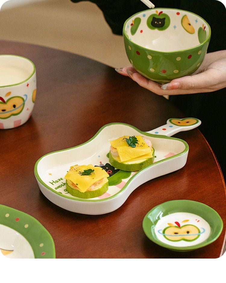 Green Cat Ceramic Tableware