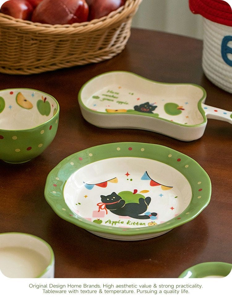 Green Cat Ceramic Tableware